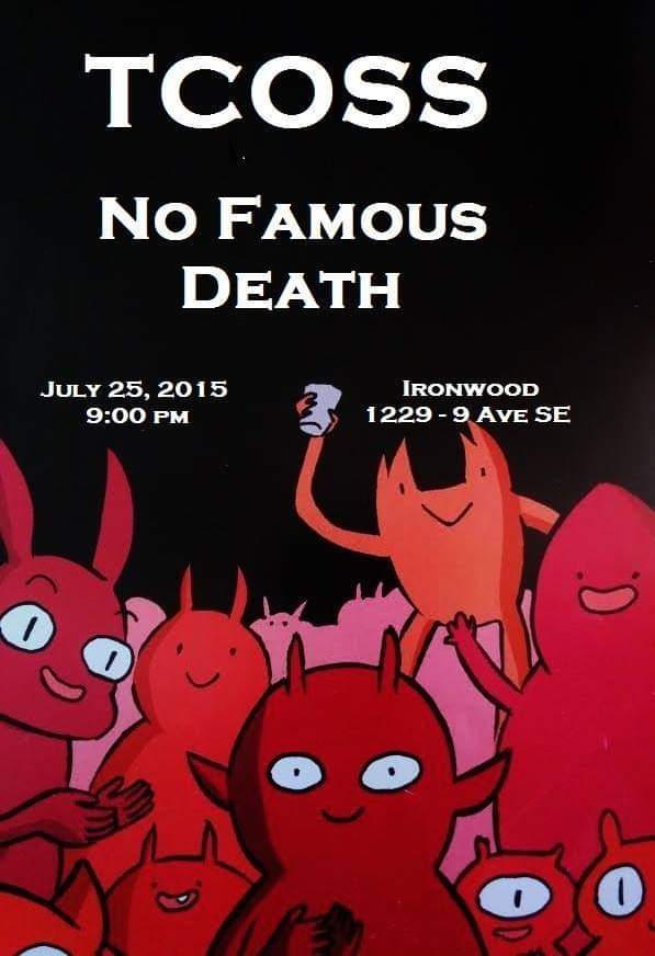 Archival TCOSS show poster with dense text layout